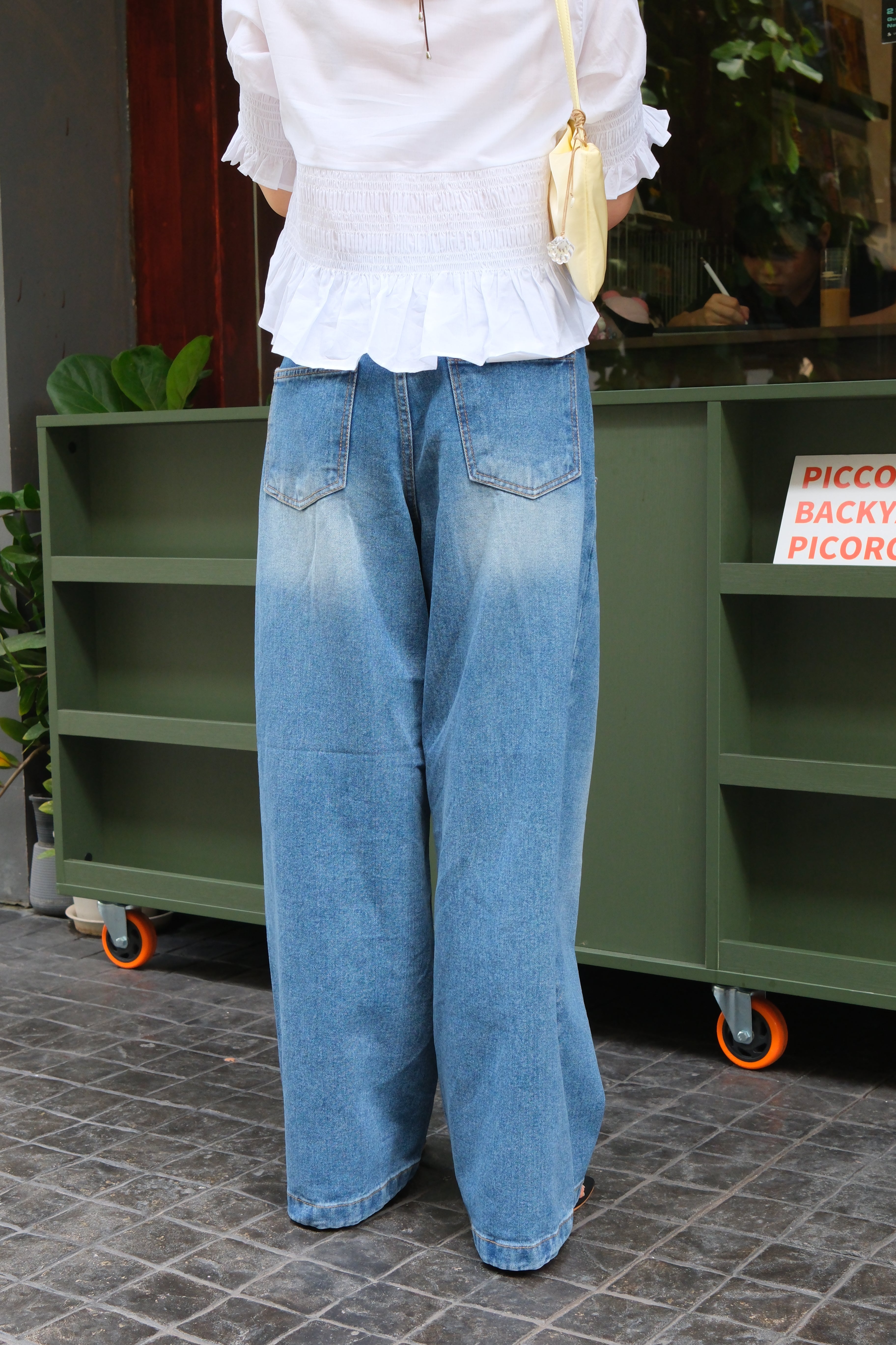 Coucou Large pocket wide leg jeans