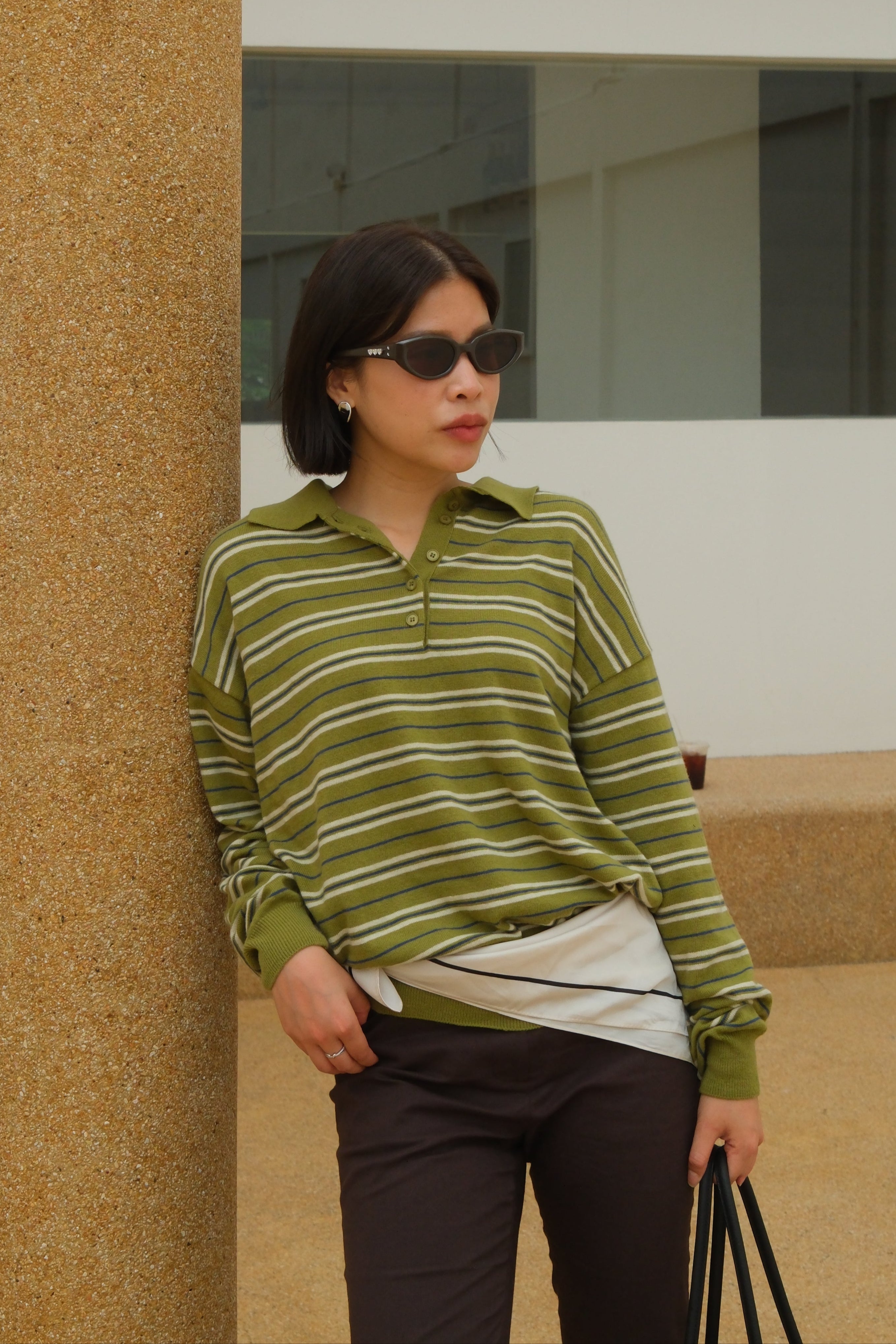 Rawraw striped polo sweater