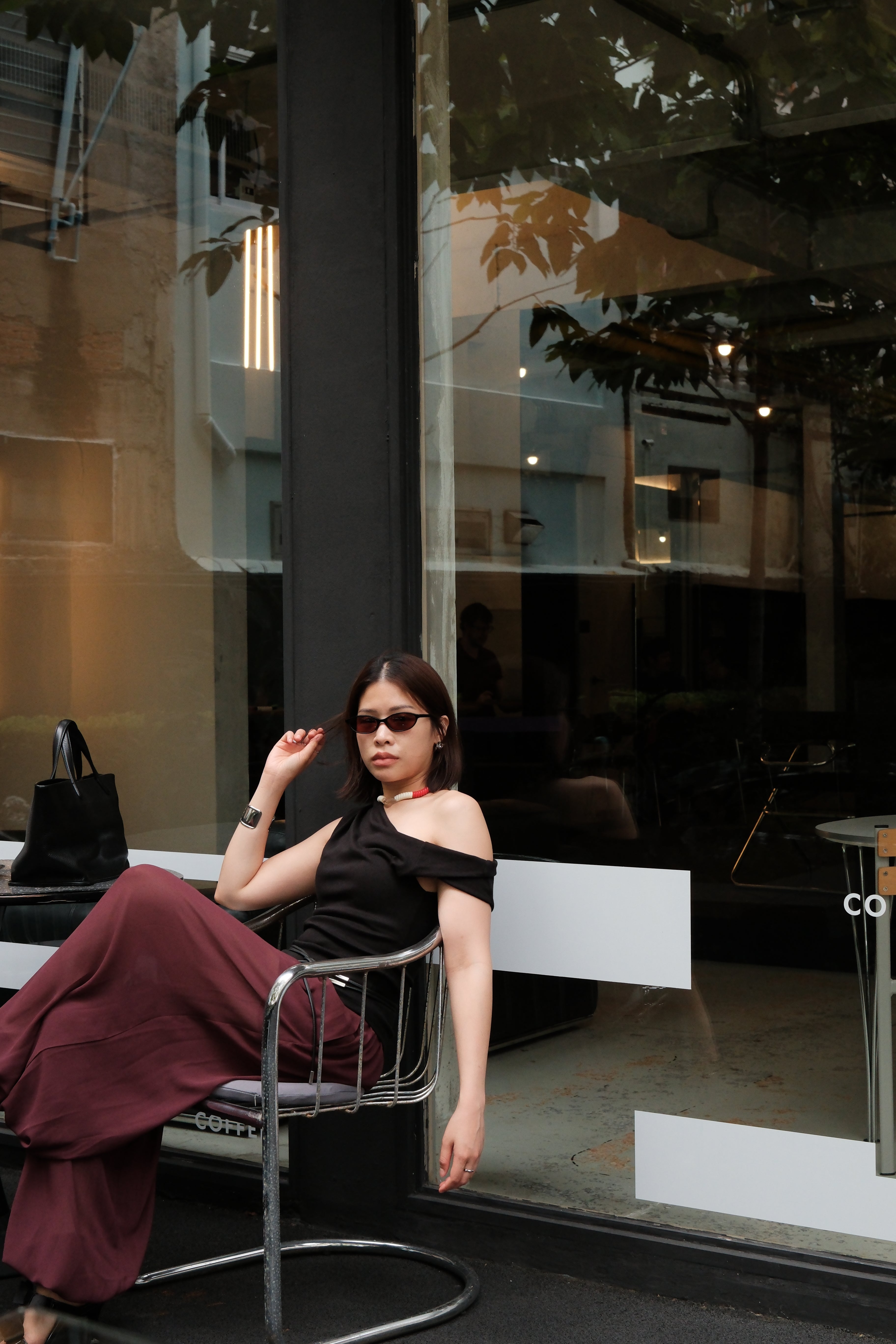 asymmetry twist sleeve soft tee