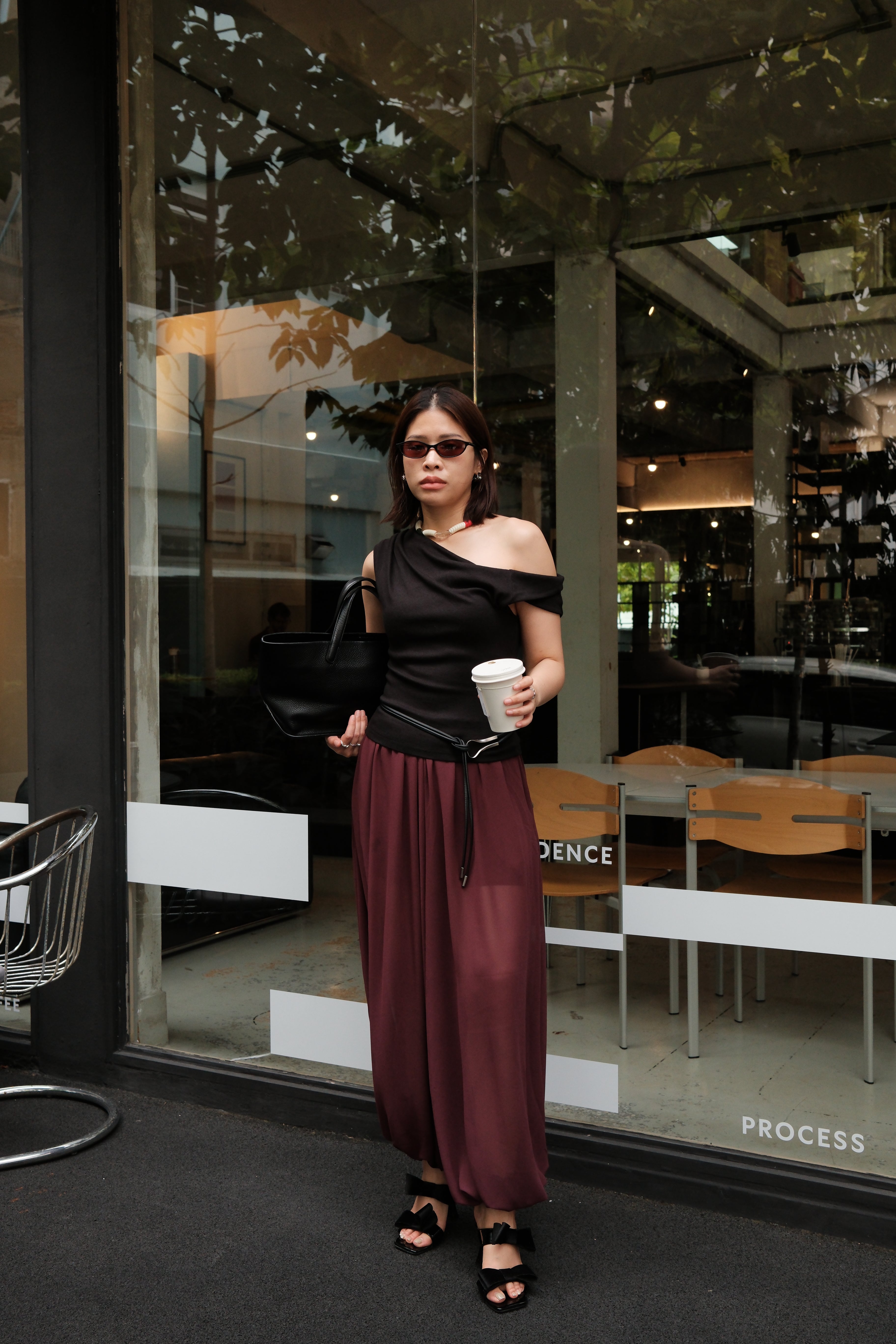 asymmetry twist sleeve soft tee