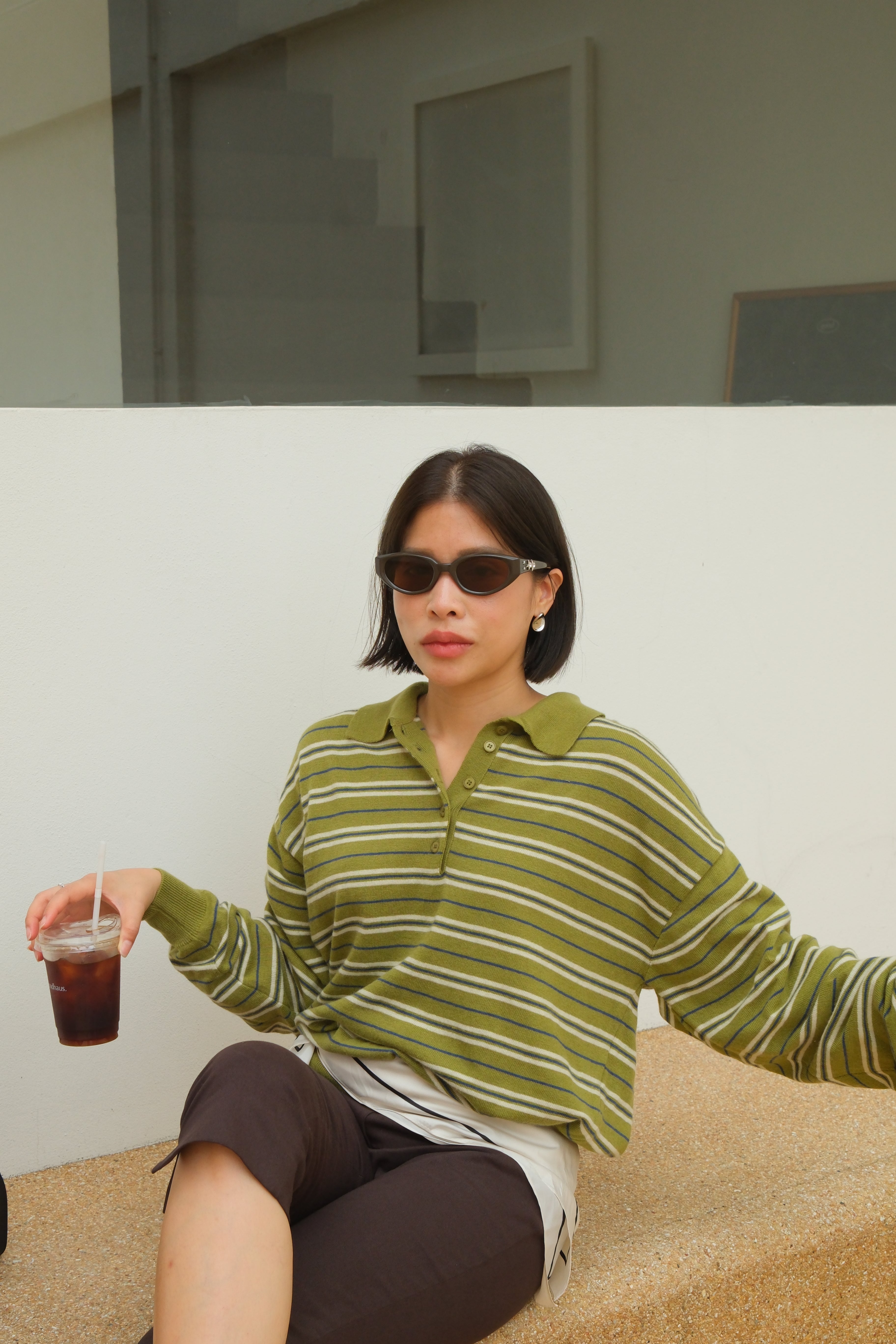 Rawraw striped polo sweater