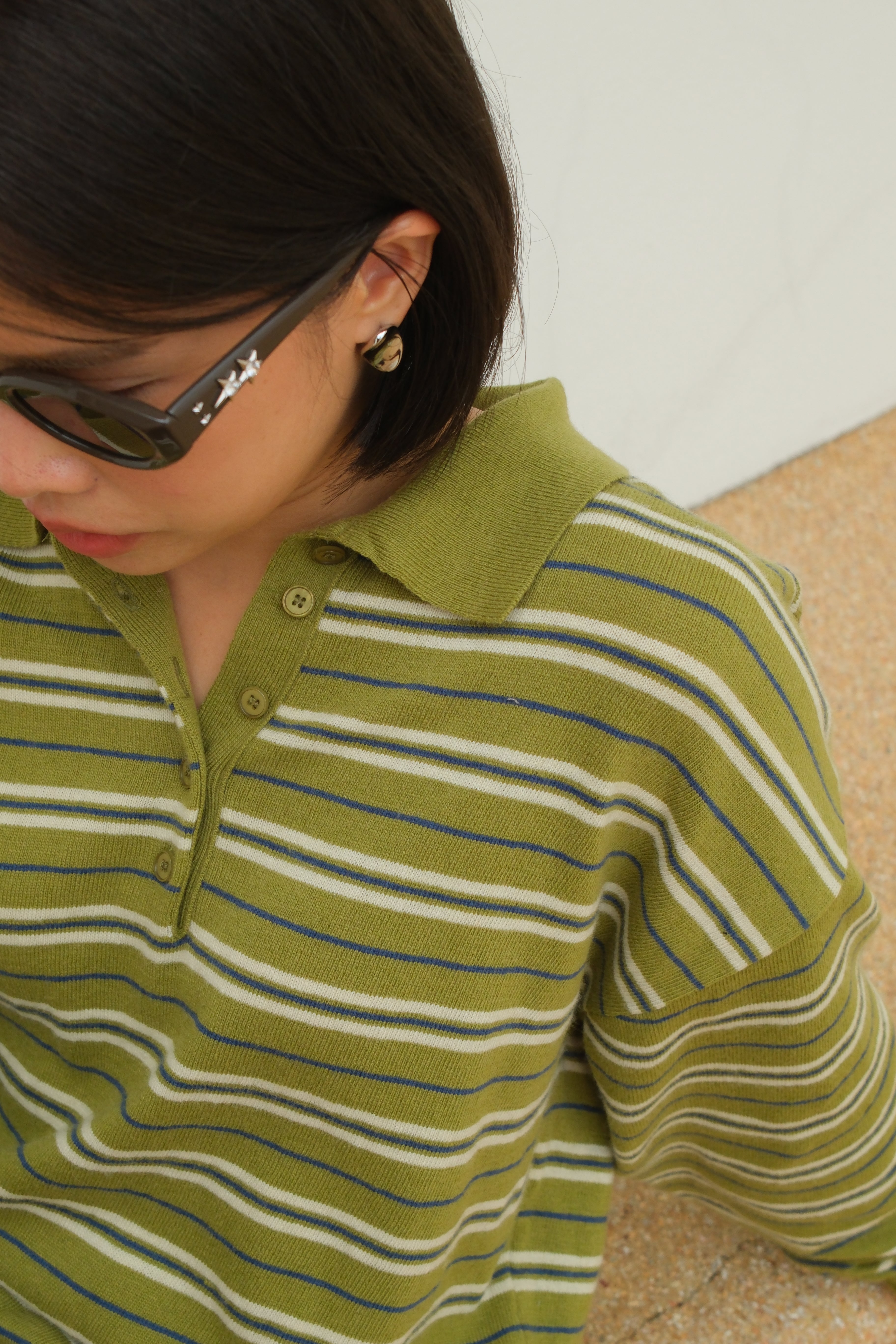 Rawraw striped polo sweater
