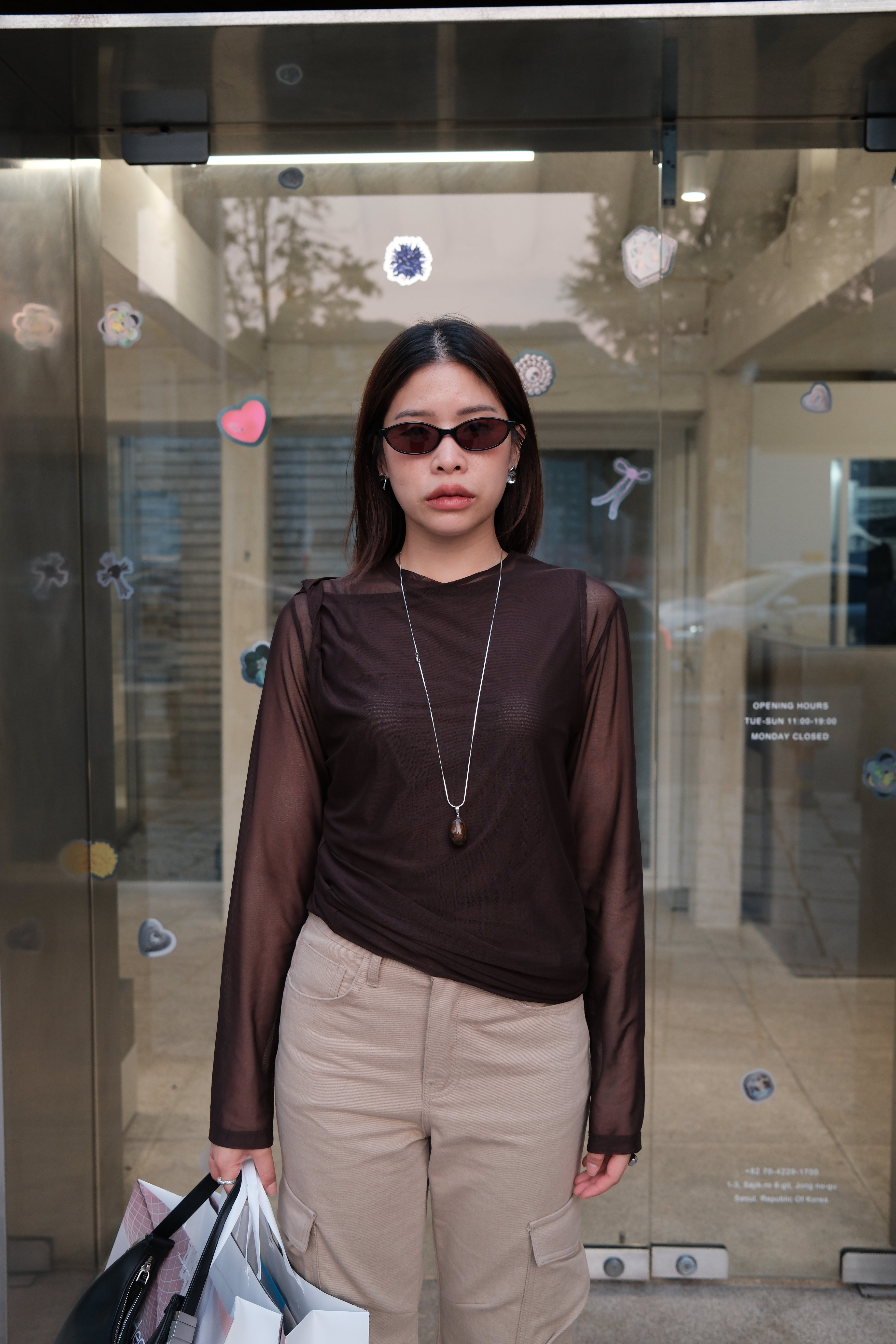 Mesh messy balloon blouse
