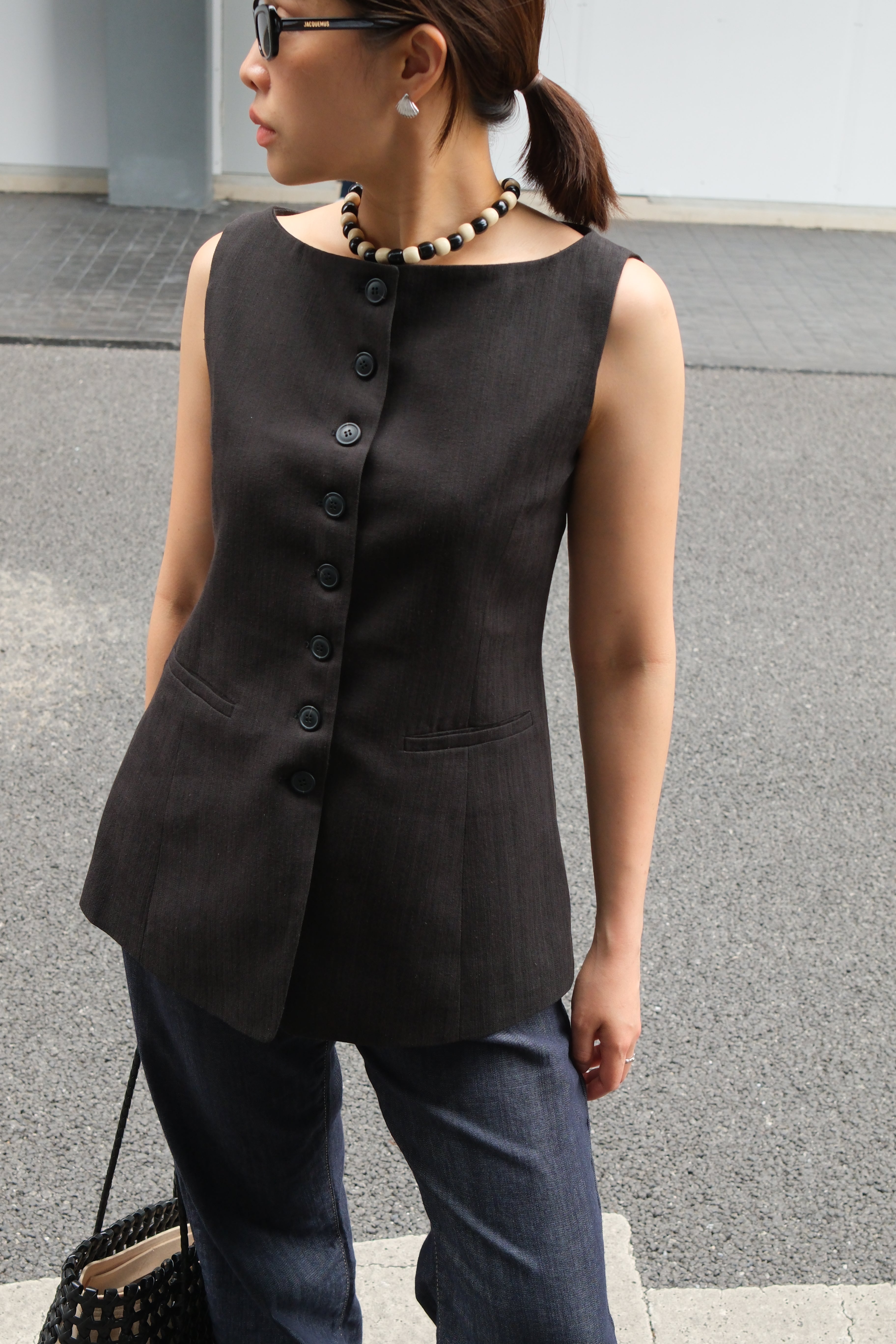 Haan boat neck vest