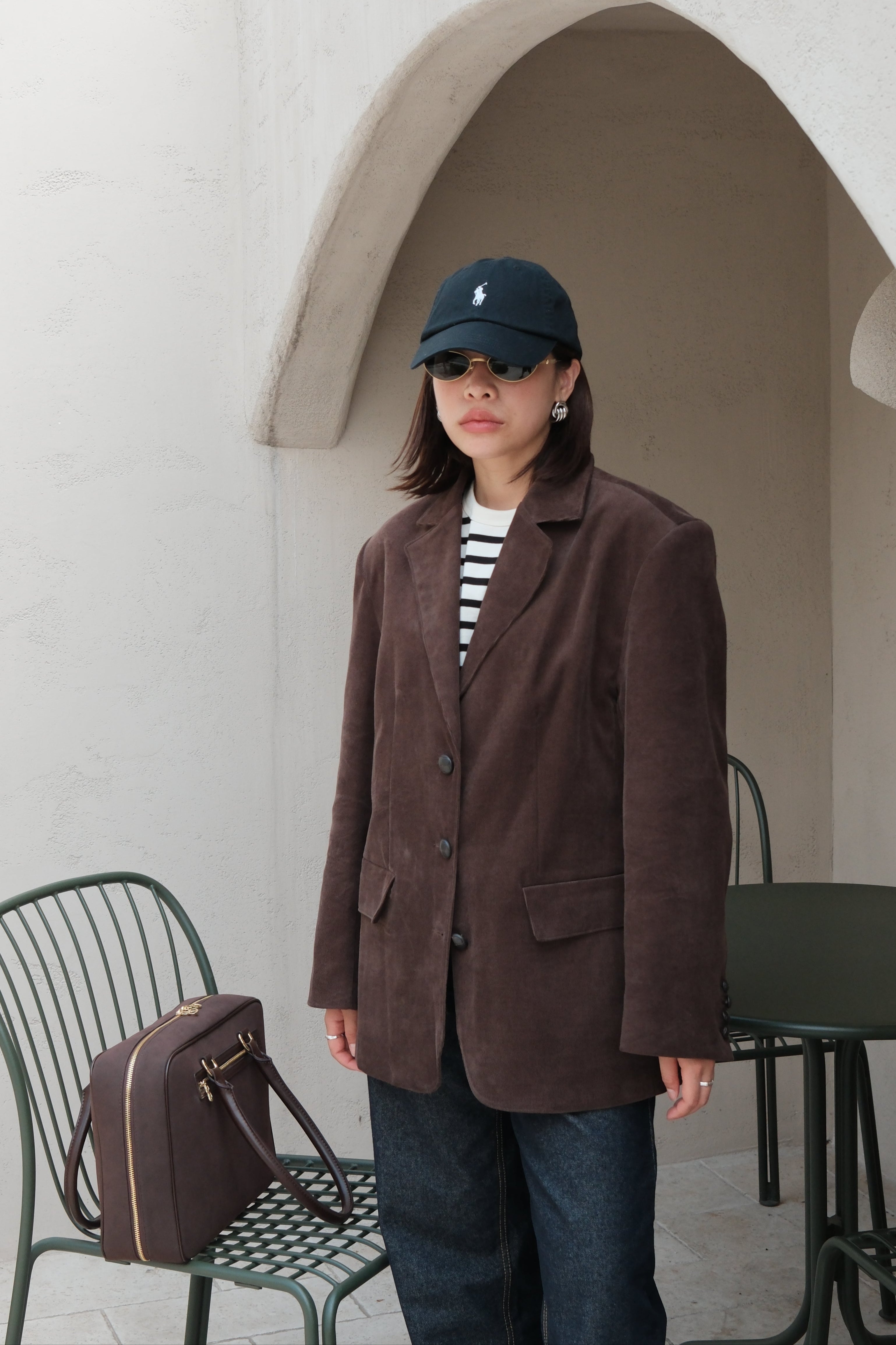 Panama corduroy single-breasted suit