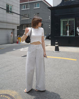 highrise stripe wide pants