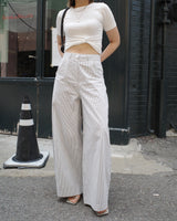 highrise stripe wide pants