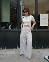highrise stripe wide pants