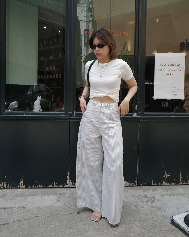 highrise stripe wide pants