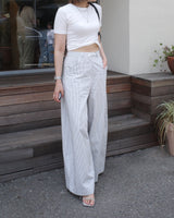 highrise stripe wide pants