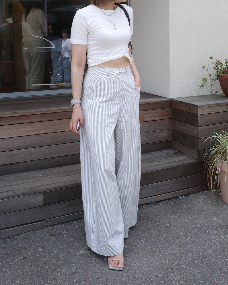 highrise stripe wide pants