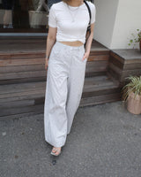 highrise stripe wide pants