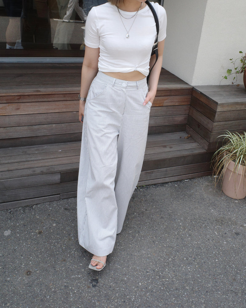highrise stripe wide pants
