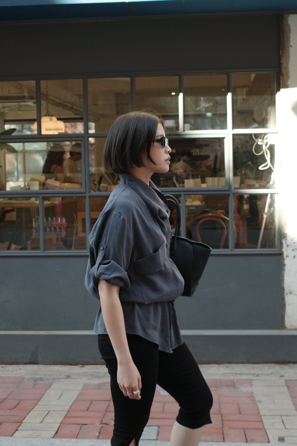 Cinch Waist Pocket Shirt