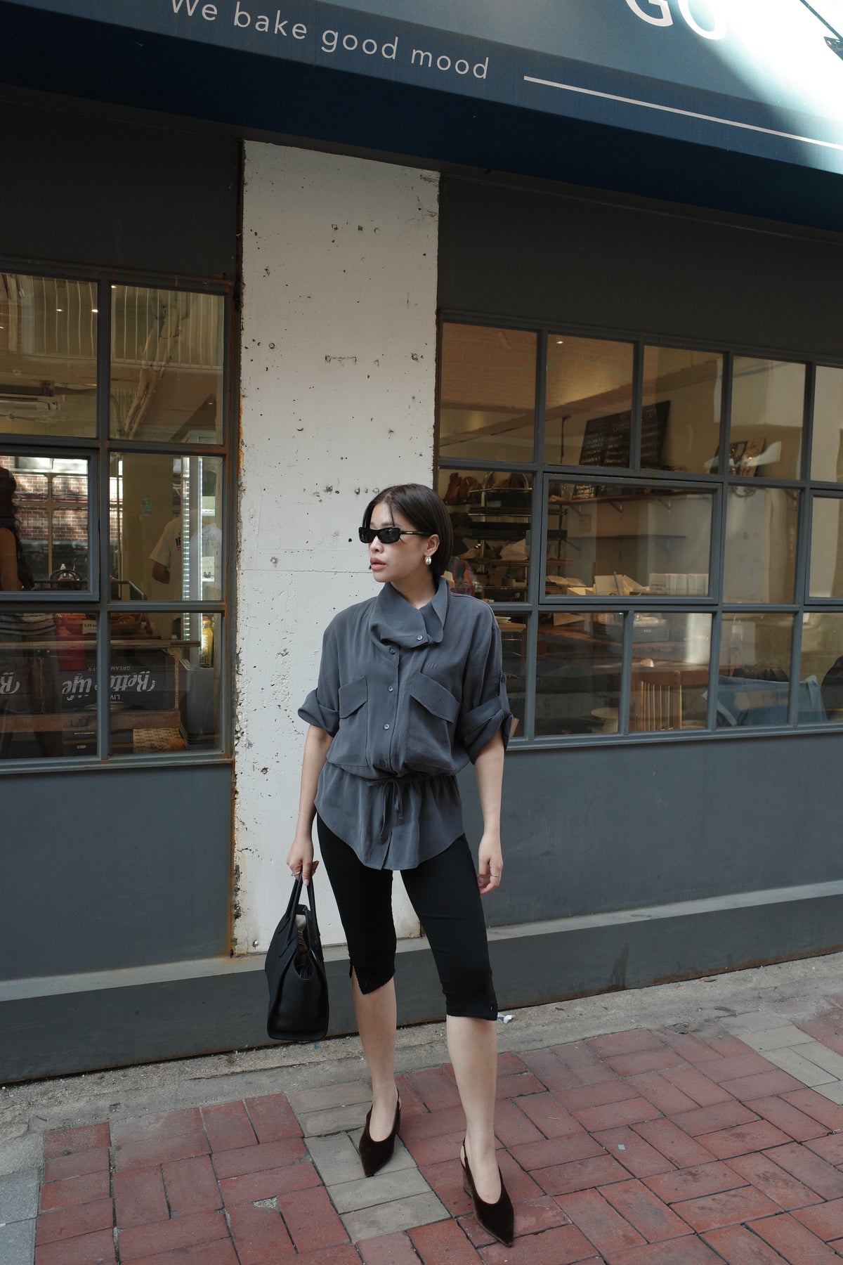 Cinch Waist Pocket Shirt