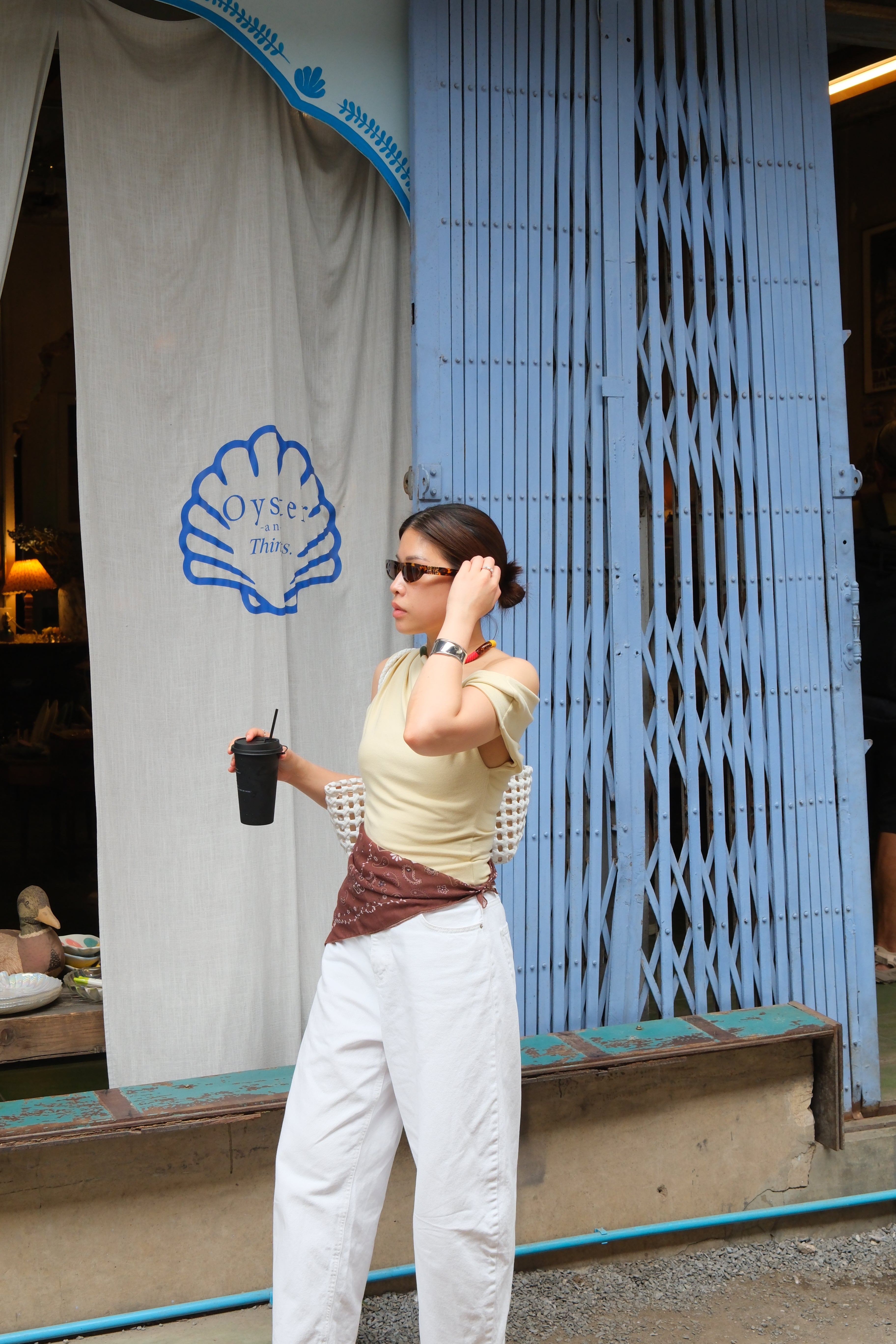 asymmetry twist sleeve soft tee