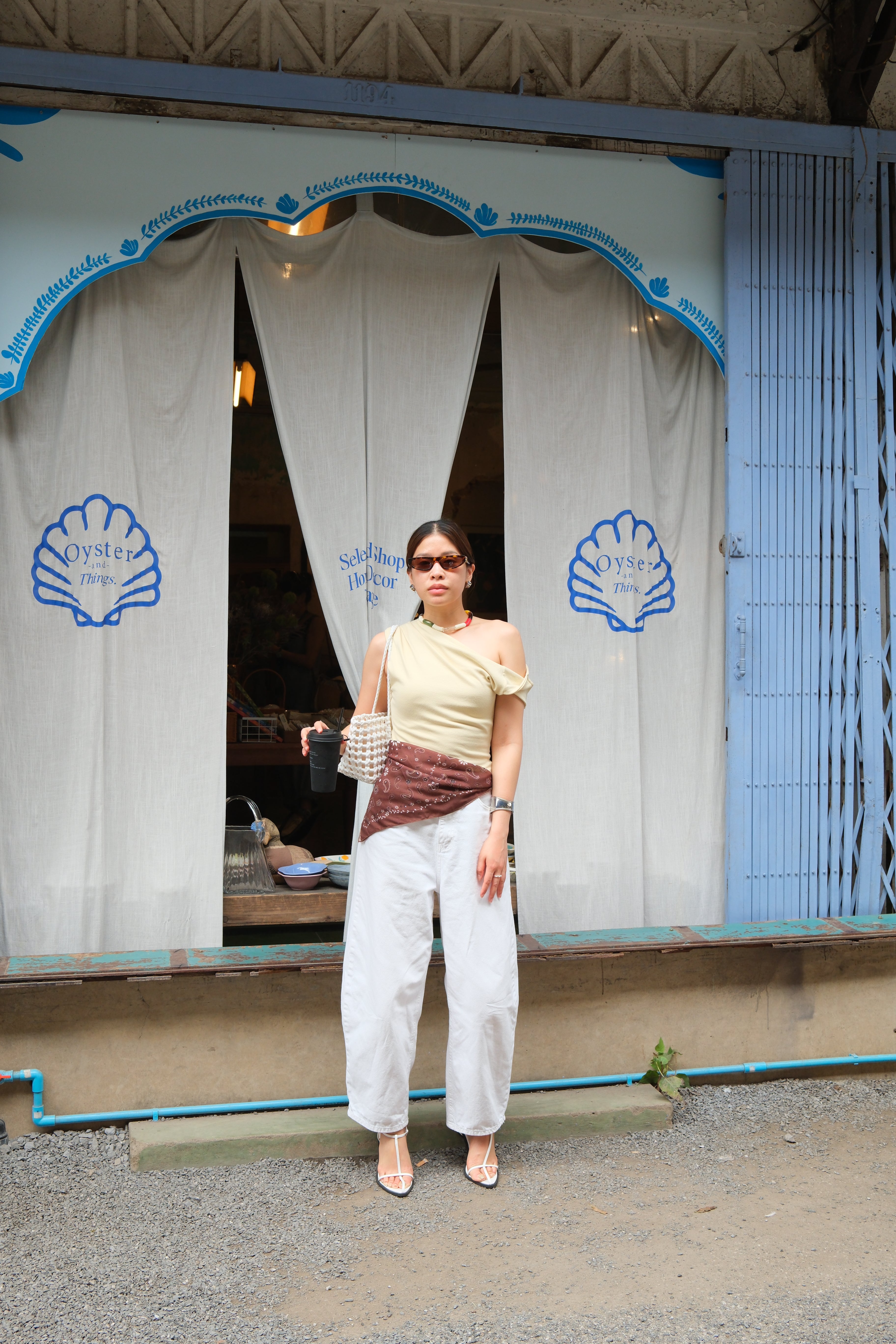asymmetry twist sleeve soft tee