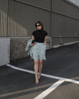 highrise pocket linen shorts