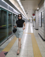 highrise pocket linen shorts