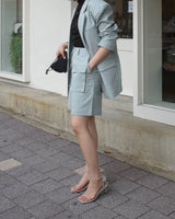 highrise pocket linen shorts