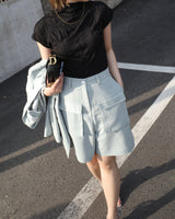 highrise pocket linen shorts