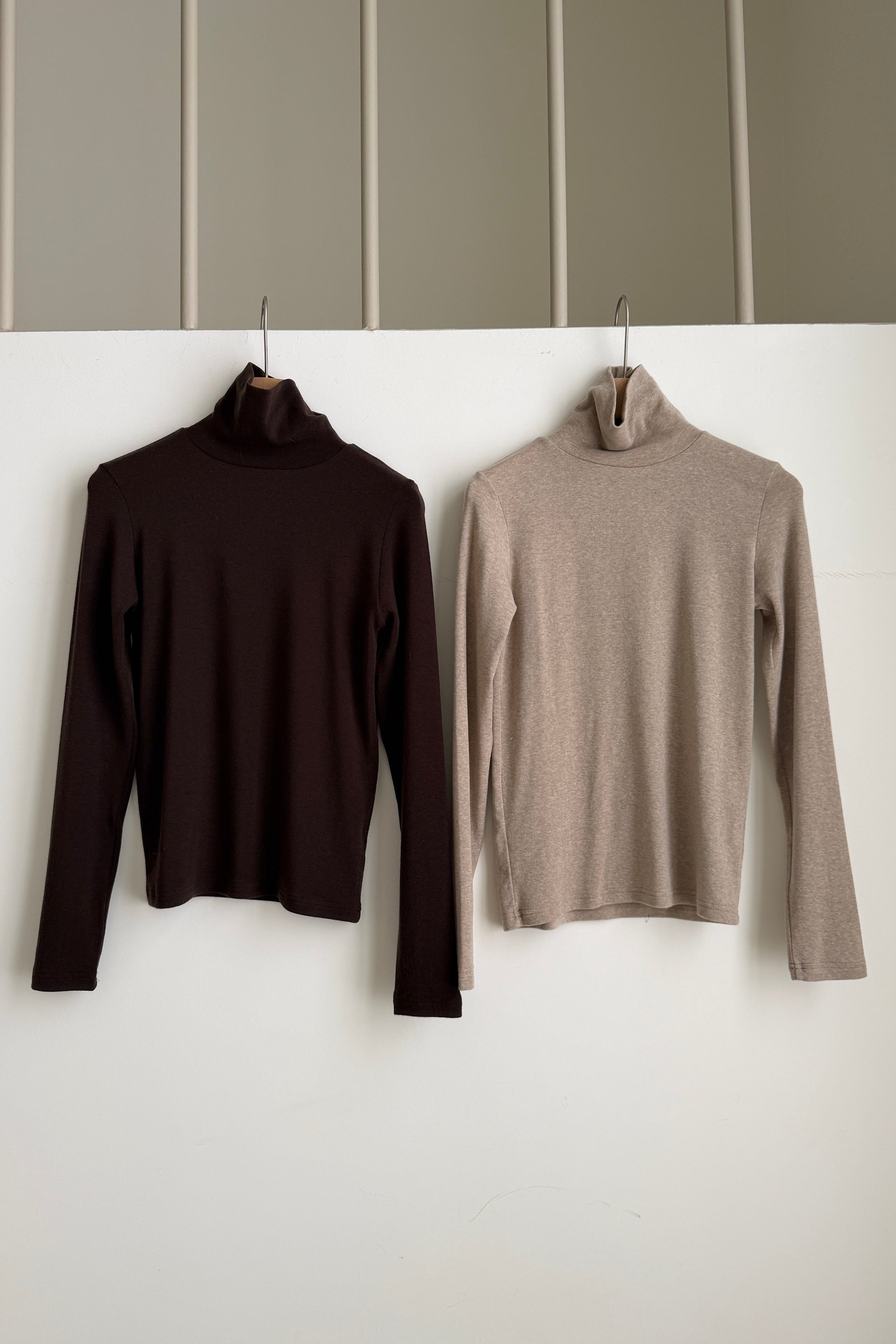 soft wool turtleneck long-sleeve top