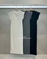 ribbed knit maxi dress