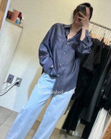 lightweight soft organza oversized shirt