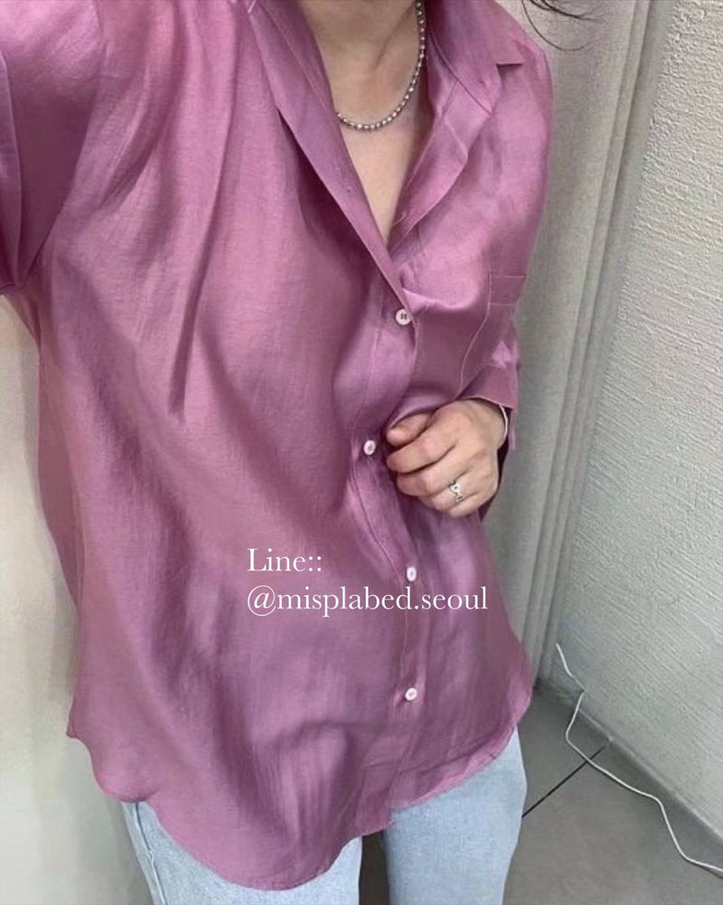 lightweight soft organza oversized shirt