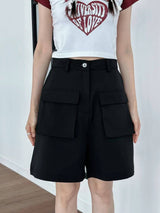 highrise pocket linen shorts