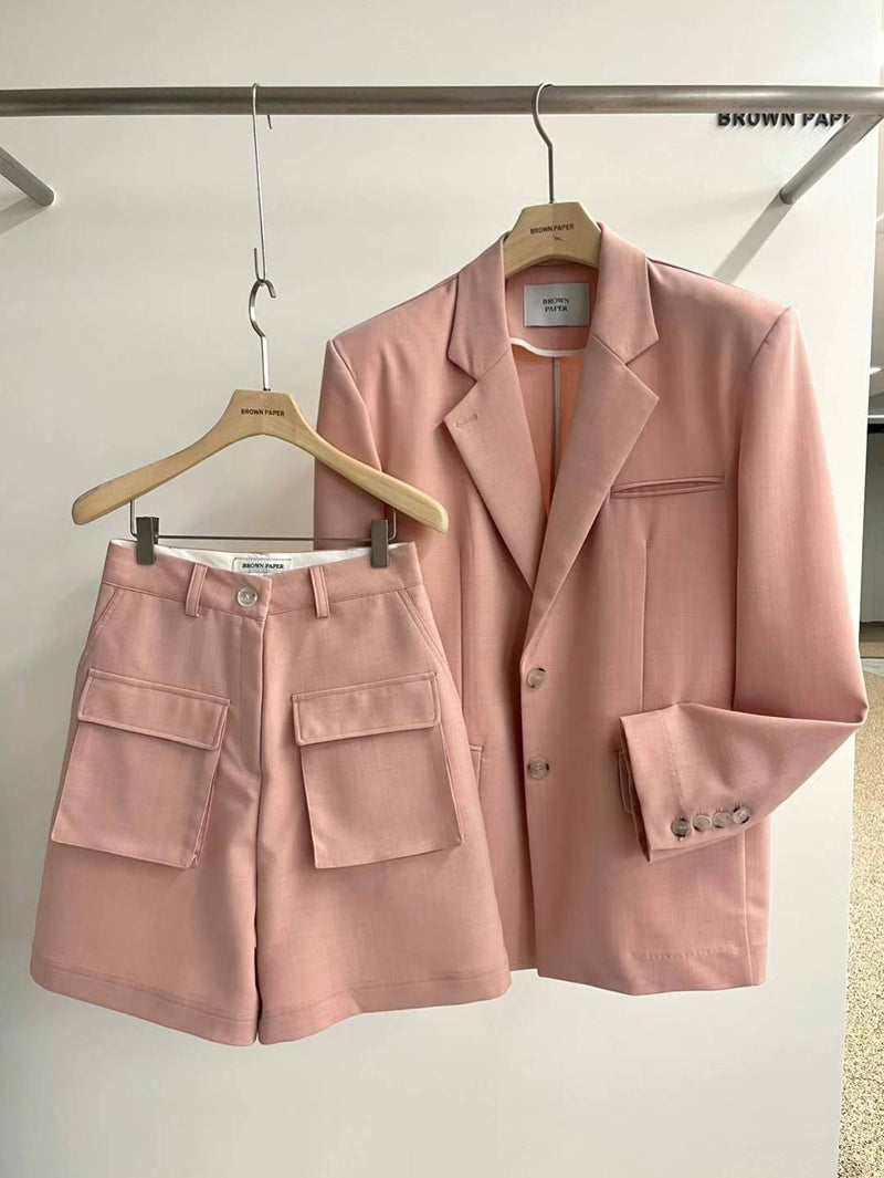 highrise pocket linen shorts