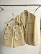 highrise pocket linen shorts