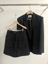 highrise pocket linen shorts