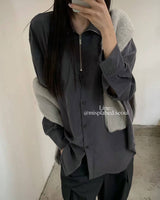 high neck half zip shirt