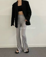 highrise slit flared pants