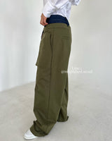 double waistband cargo pants