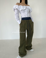 double waistband cargo pants