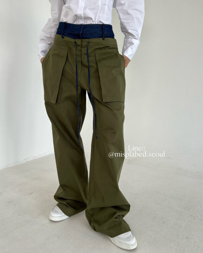 double waistband cargo pants