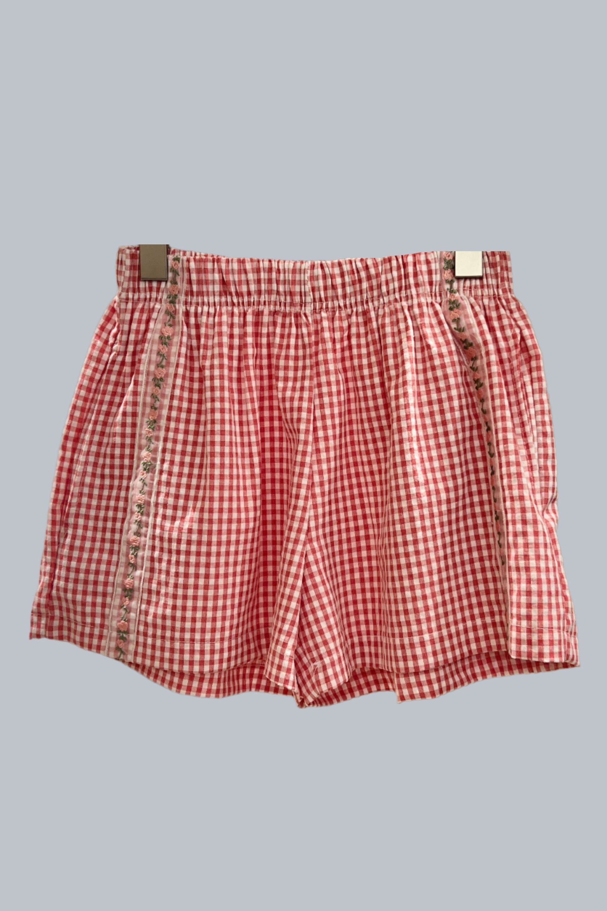 lace tape gingham baby shorts