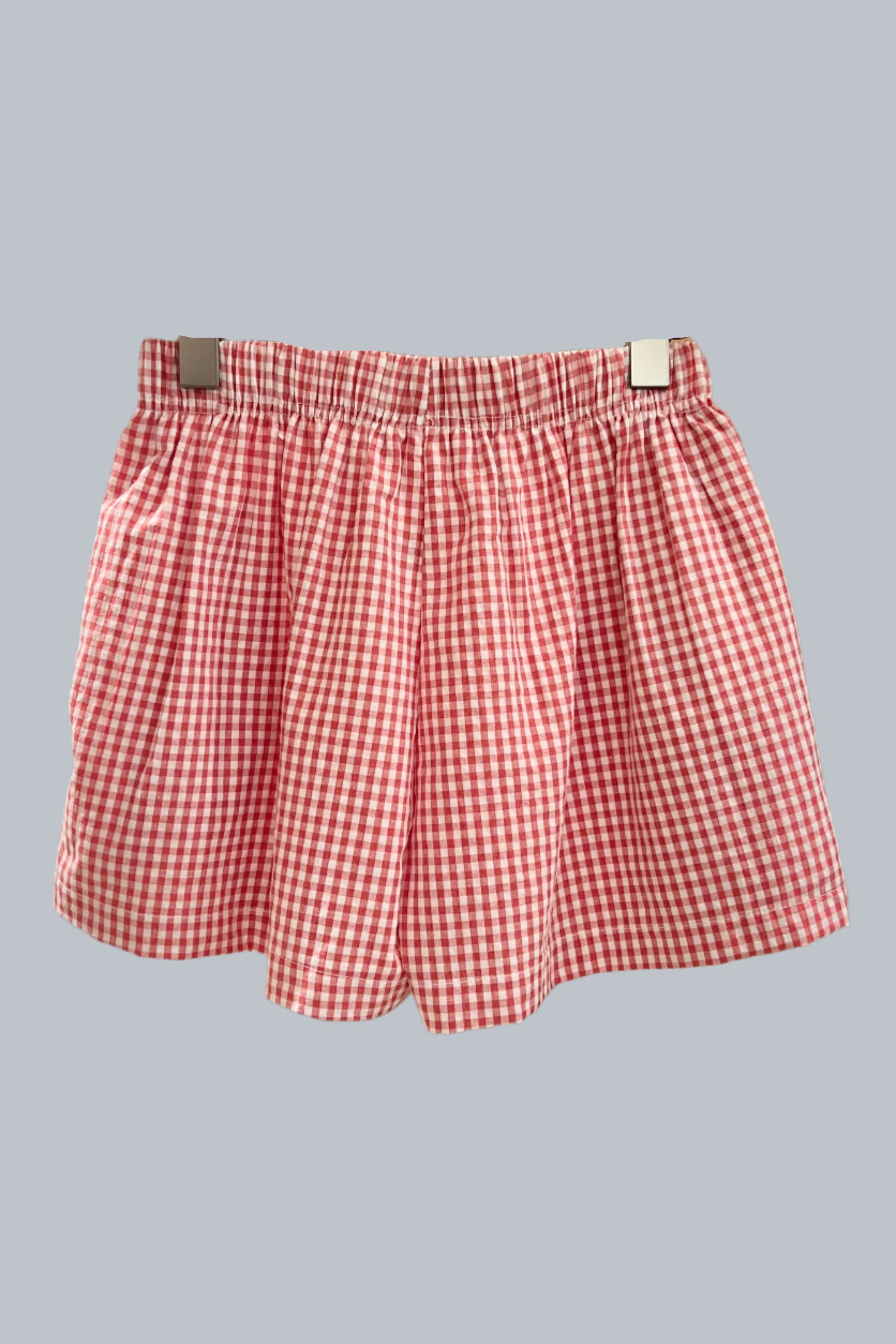 lace tape gingham baby shorts
