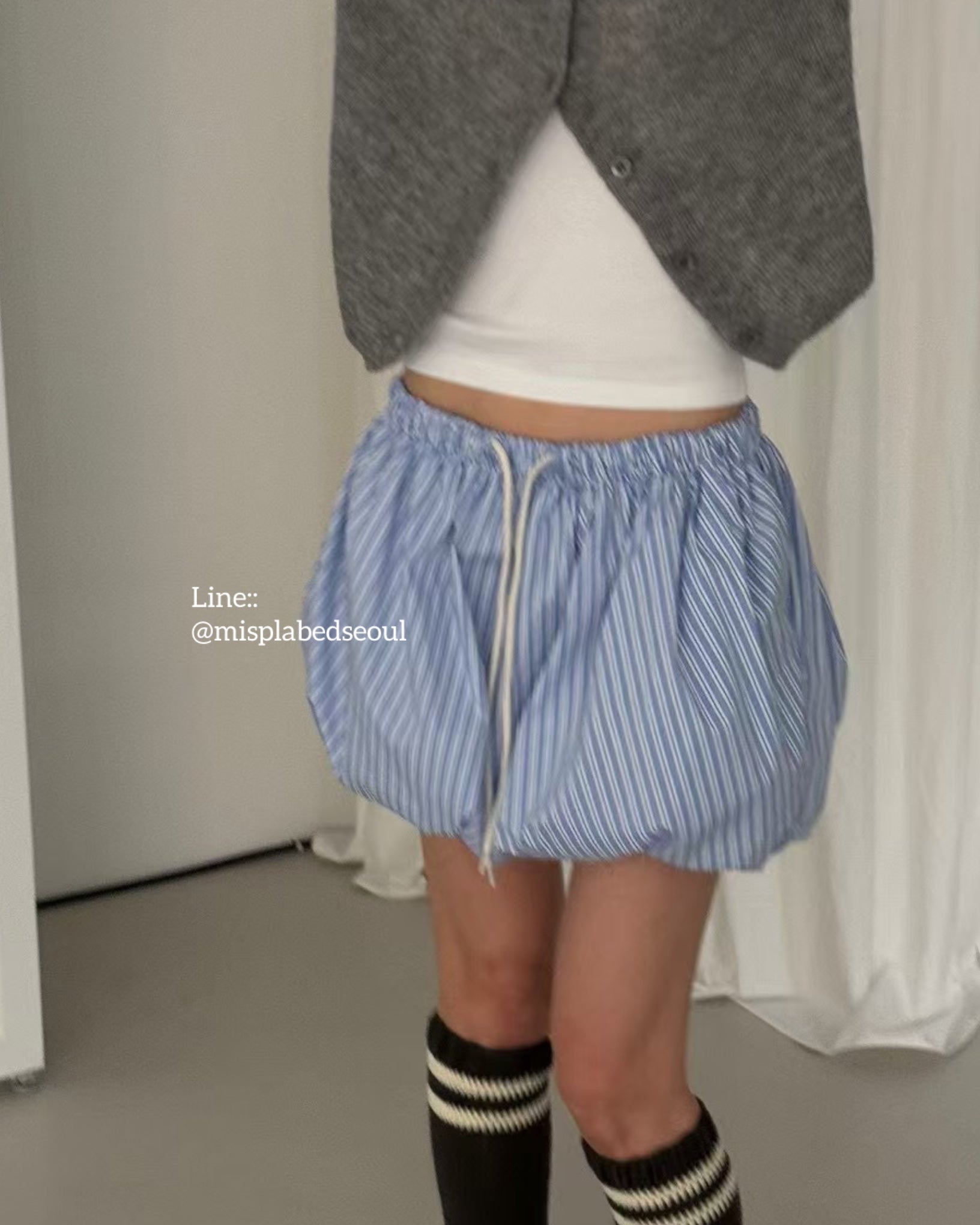 stripe cloudy mini skirt