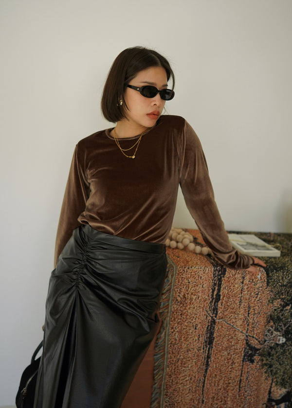 Velvet long sleeve curve tee