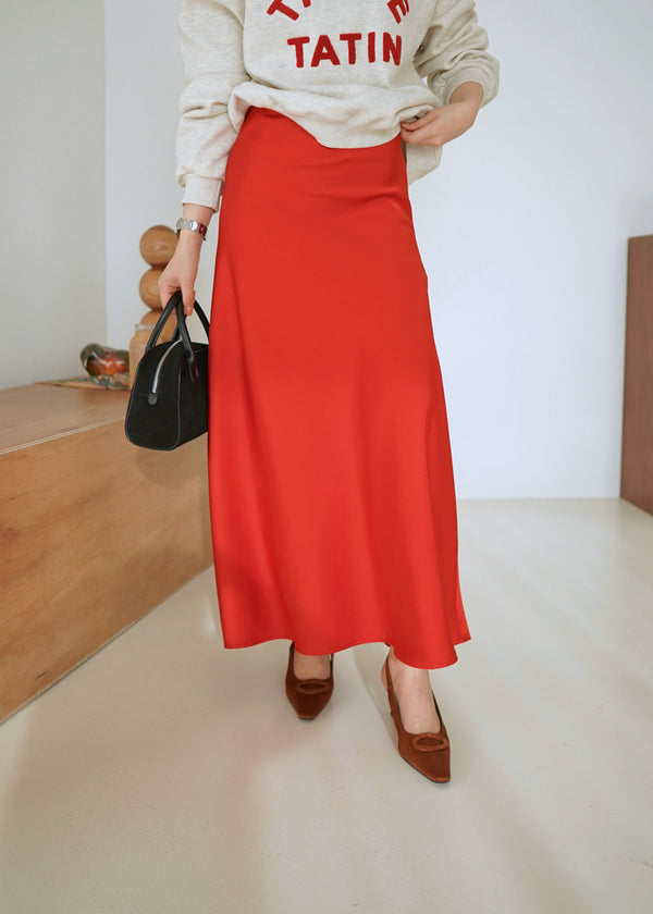shasha satin maxi skirt