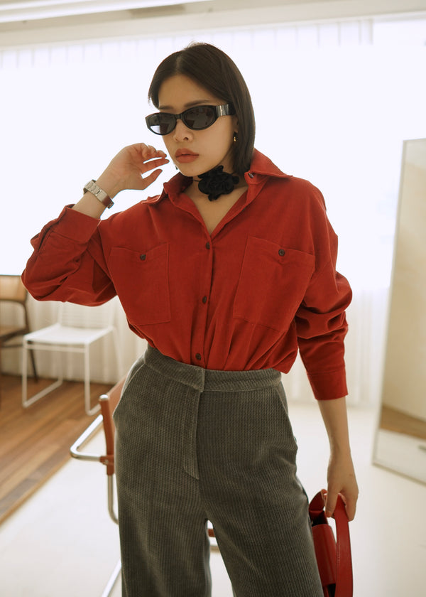 corduroy double pocket shirt