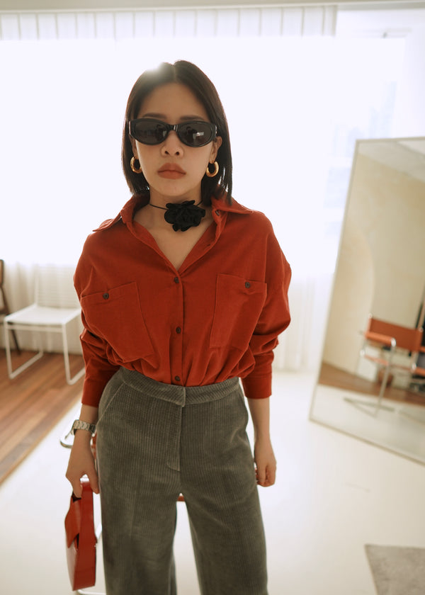 corduroy double pocket shirt