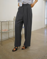 high rise pleated trousers