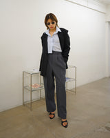 high rise pleated trousers