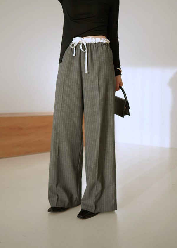 ruffle drawstring waist trousers