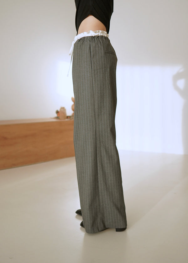 ruffle drawstring waist trousers