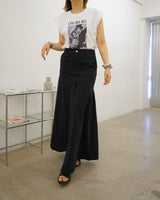 Front slit tulip denim skirt